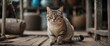 © AkuAku - Native cat breed from Thailand sitting on a rustic wooden floor showcasing its distinctive markings and serene expression amidst a charming background.