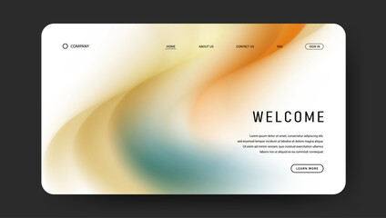 Wall Mural - landing page with fluid gradient design