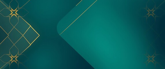 A stylish background featuring a geometric pattern in deep teal and gold, rendered in a high-resolution digital art style, with  a subtle gradient effect creating depth.
