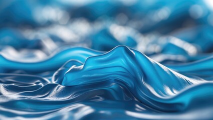 Canvas Print - Close-up of textured blue rubber waves with a soft blurred background creating an abstract artistic effect suitable for wallpaper designs.