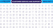 © artshuvo - Customer Service and Support - Outline Icon Collection. Thin-line modern style of customer service icons: feedback, technical support, assistance, information, and more.  Editable stroke outline icon