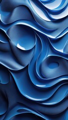 Leinwandbilder - Abstract blue wavy fluid texture background.