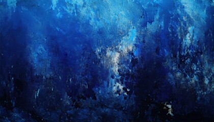 Poster - deep blue abstract texture resembling oceanic depths and cosmic clouds for creative background or wall art