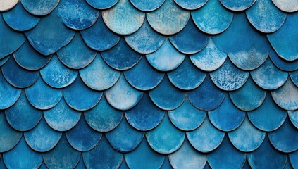 Abstract blue scale pattern background texture.