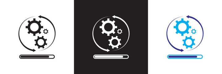 Update software icon .  System upgrade notification .  Progress install sign business concept.  isolated on white and black background. vector illustration. EPS 10