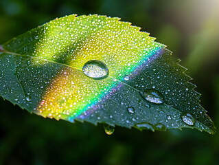 Canvas Print -  crystal clear water droplet on leaf