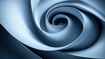 Wall Mural - blue swirling abstract spiral shape on dark background