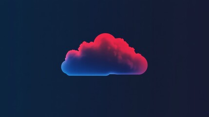 Wall Mural - neon cloud digital storage concept, dark background