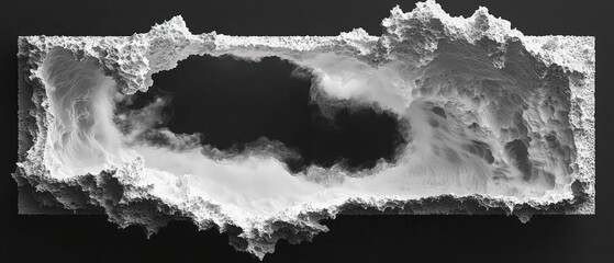 Wall Mural - intricate framed artwork on black background with obsidian textures and unique details