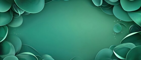 Wall Mural - intricate jade framed artwork with green background in unique design elements and shapes