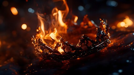 Poster - Captivating flames dancing in the darkness a mesmerizing campfire blaze illuminating the night with its warm glow and crackles  Rustic cozy