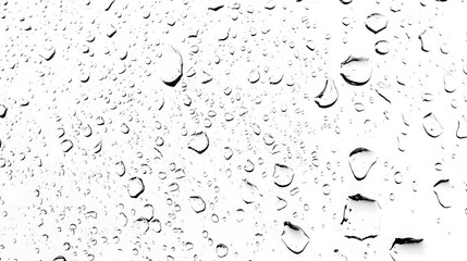 Fototapete - Elegant and Minimalist Composition of Isolated Transparent Water Droplets Suspended Against a Clean White Background with a Serene and Refreshing Aesthetic
