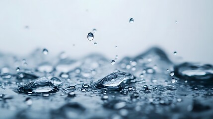 Poster - Enchanting Isolated Water Droplets Suspended in a Transparent and Serene Studio Setting Showcasing the Purity and Fragility of Nature s Beauty