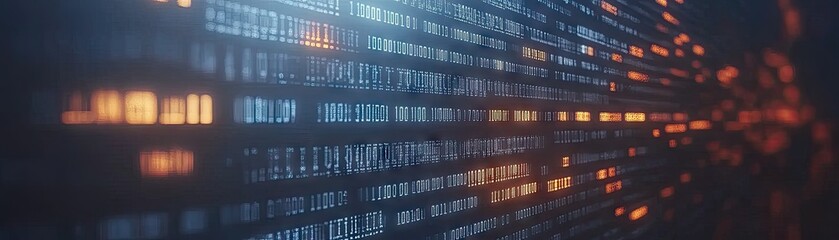 digital code stream, glowing data flow, tech background, website design