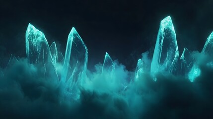 Aufkleber - Glowing crystalline formations in a surreal kaleidoscopic landscape with vibrant iridescent hues and a sense of ethereal mystical energy  This fantastical