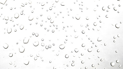 Fototapete - Isolated clear water droplets suspended against a pristine white background showcasing the delicate ethereal beauty and elegant fluid dynamics of nature s natural wonder  This high key