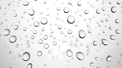 Leinwandbilder - Isolated crystal clear water droplets sparkling against a pristine white background  Minimalist and tranquil natural composition with delicate fluid spheres in a state of stillness and purity