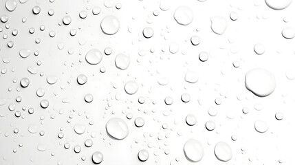Leinwandbilder - Isolated transparent water droplets floating and suspended against a clean bright white background  The water beads capture the light creating a minimalist ethereal and serene visual effect