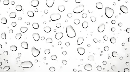 Leinwandbilder - Isolated transparent water droplets floating and suspended against a clean minimalist white background  The water spheres reflect the light creating a serene and elegant natural abstract design