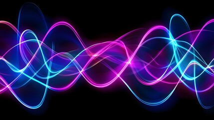 Fototapete - Mesmerizing Fluid Neon Waves of Vibrant Lights and Curves in a Captivating Abstract Digital Art Backdrop  Dynamic colorful and futuristic digital with hypnotic ethereal and innovative energy