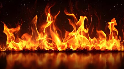 Poster - This image depicts a raging  intense fire with towering flames and a fiery blaze of scorching heat and uncontrolled destruction  The scene showcases the raw power and fury of a roaring inferno