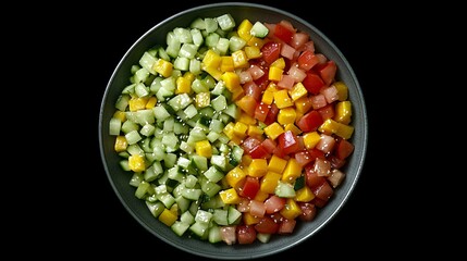 Poster - Colorful diced vegetable salad in bowl