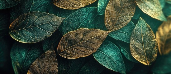 Sticker - Vibrant leaf pattern with rich textures for elegant abstract background design