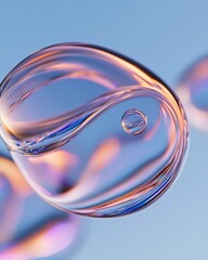 Fototapete - Futuristic Glass Sculpture Fluid Illusions in Space - Innovative Digital Art and Modern Design for Creative Industries and Visual Marketing Dynamics