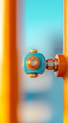 Leinwandbilder - Vibrant Industrial Engineering Aesthetic Bold Metallic Connector with Dynamic Background - Innovative Materials Content for Tech and Design Applications