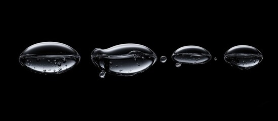 Drops of water on black background capturing freshness and texture in a visually striking design element for creative projects.