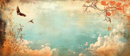 Wall Mural - captivating vintage advertisement background with ethereal colors and empty space for customizable t