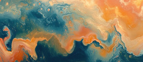 Canvas Print - vibrant abstract design in orange, blue, and pink tones perfect for backgrounds or wallpapers with a