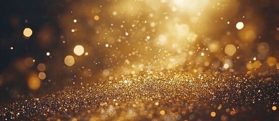 Wall Mural - luxury gold glitter texture with bokeh effect blurred background perfect for studio backdrop festive