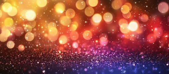Wall Mural - abstract christmas background with macro bokeh blurred light circles in reds and dark purples featur