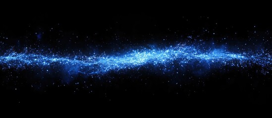 Wall Mural - blue light particle trail design illustrating fast internet coverage with isolated space for text or