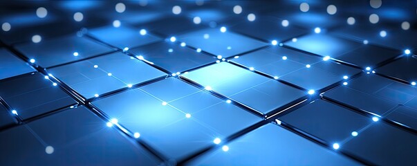 Blue glowing grid, network, digital, technology, abstract, connection, background, website
