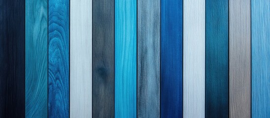 Canvas Print - blue tones medium density fiberboard texture with vertical stripes in various shades for contemporar