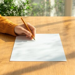 Poster - Scandinavian Minimalism Handwriting Elegance on Textured Wooden Desk - Business Document Workflow and Professional Agreement Generation for Modern Office Efficiency
