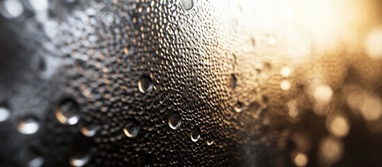 Canvas Print - metallic abstract texture with water droplets creating a depth of field effect for a modern and eleg