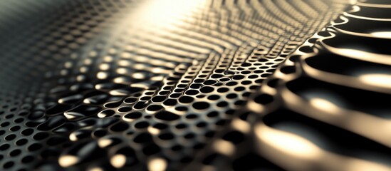 Wall Mural - metallic abstract texture with depth of field enhanced patterns and visual depth suitable for backgr