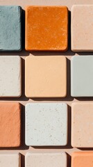 Fototapete - Contemporary Tile Art Textured Ceramic Blocks in Earthy Hues for Event Planning Visual Content - Engaging Design for Modern Marketing and Celebration Announcements
