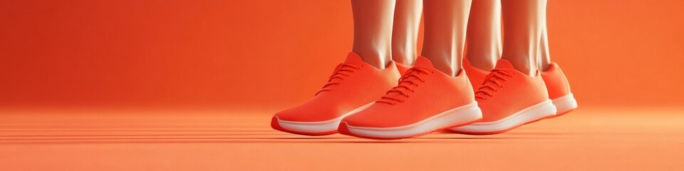 Aufkleber - Vibrant Athletic Sneakers in Motion Microfiber Track Shoes on Textured Surface - Trendy Sportswear Content and Fitness Motivation for Active Lifestyle Promotion
