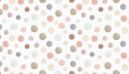 Wall Mural - pastel watercolor circles on white background, soft polka dot pattern for interior design, textile o