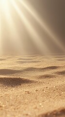Wall Mural - Passover concept, Soft Sand Texture with Gentle Sunlight Rays in a Serene Landscape Environment