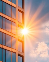 Poster - Modern Glass Facade Aesthetics Innovative Banking Infrastructure for Urban Financial Institutions - Architectural Design with Contemporary Materials and Commercial Impact