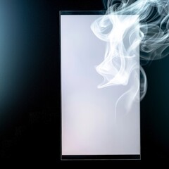 Wall Mural - Abstract White Smoke on Black Background