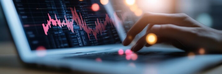 Leinwandbilder - Futuristic Data Visualization Interactive Digital Graphs on Sleek Glass Screen - Business Intelligence Tools for Enhanced Analytics in Modern Enterprises