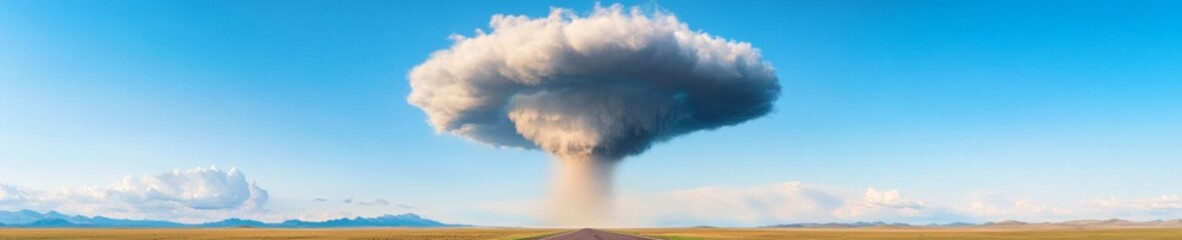Aufkleber - Dramatic Tornado Formation Over Open Road Dynamic Landscape for Adventure Tourism and Weather Analytics - Capturing Natural Force in High-Resolution for Digital Content Creation