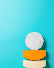 Poster - Abstract Stacked Shapes Modern Geometric Art with Bold Colors and Textured Surfaces - Creative Design Elements for Contemporary Marketing and Visual Storytelling