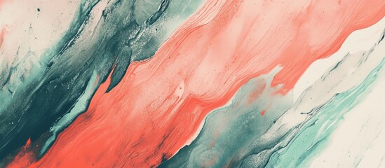 Wall Mural - Abstract red and teal watercolor art background with fluid lines and texture ideal for canvas, banners, and creative design projects.